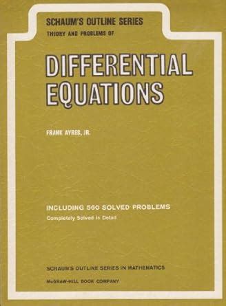 Buy Schaum's Outline of Theory and Problems of Differential Equations ...
