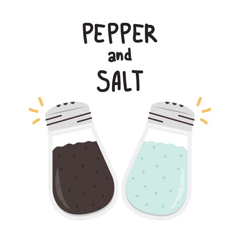 Vector pepper and salt shaker kitchen icon. Pepper and salt bottle ...