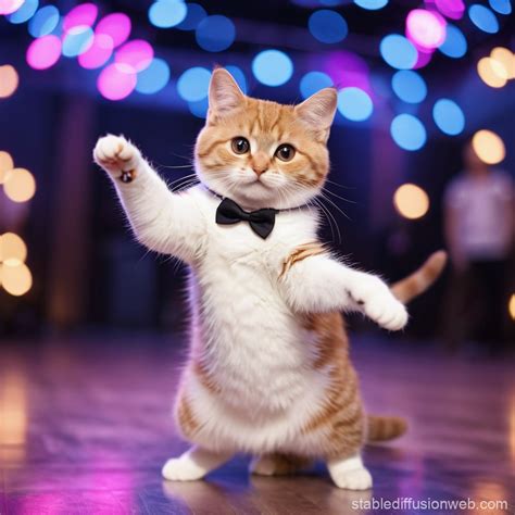 Kawaii Cat Dancing Scene | Stable Diffusion Online