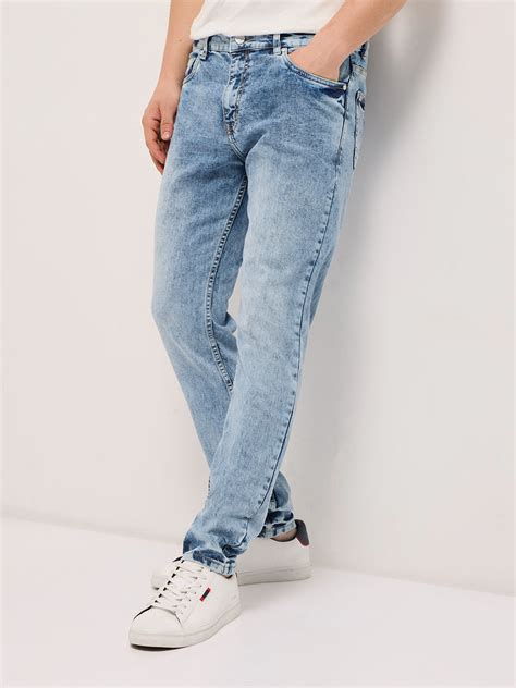 Shop Blue Acid Wash Mid-Rise Skinny Fit Jeans Online – bearhouseindia