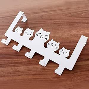 ToyTle Cat Face Happy Family Over Door Hook Steel Door Hook Organiser ...