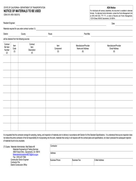 2015-2026 Form CA CEM-3101 - Blank Fillable Template | Fill Out, Print ...