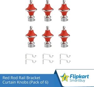 Flipkart SmartBuy Red Curtain Knobs, Rod Rail Bracket Metal Price in ...