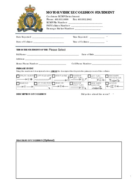 Fillable Online Cochrane Rcmp Collision Statement 2023 - Reporting a ...