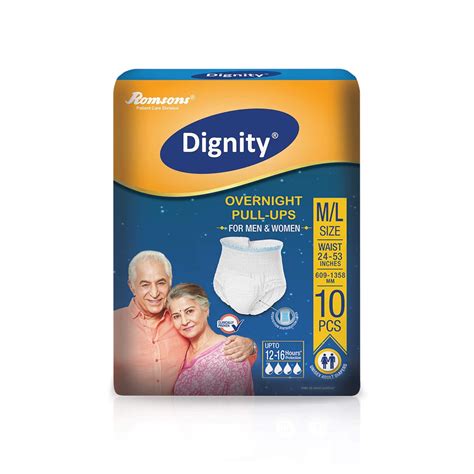Dignity Overnight Pull Up Adult Diapers, Medium-Large, Waist Size 24 ...