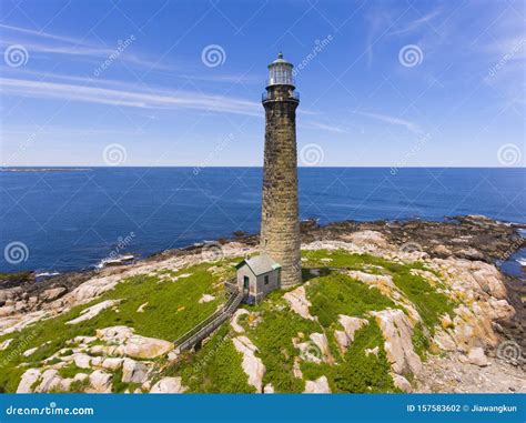 Thacher Island Lighthouse, Cape Ann, MA, USA Stock Photo - Image of ...