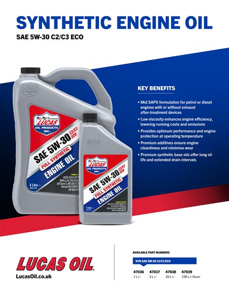 LUCAS Synthetic 5W-30 C2/C3 ECO Engine Oil 1L