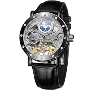 Buy FORSINING Men's Automatic Mechanical Fashion Causel Leather Band ...