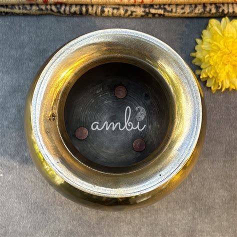Ambi Vintage Decorative Pure Brass Water Pot with Ornate Animal Legs