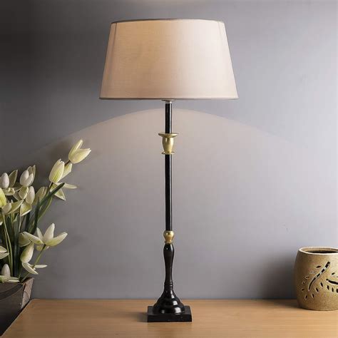 Buy Homesake® Classic Imperial Black Golden Candlestick Table Lamp with ...