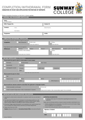 Fillable Online 2011 SCKL Completion Withdrawal Form Fax Email Print ...