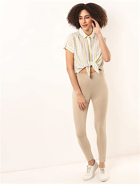 Buy Viscose Mix Plain Skinny Treggings at Marks & Spencer