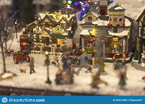 Christmas Village Miniature Editorial Stock Photo - Image of festivity ...