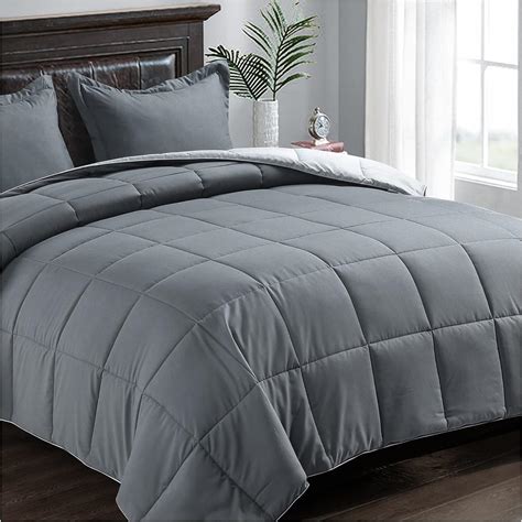Buy Satisomnia Lightweight Comforter Set Queen Grey, All Season Down ...