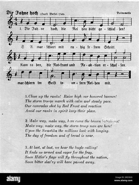 Nazism / National Socialism, propaganda, Horst Wessel song, English ...