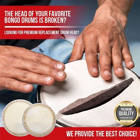 Buy Hip Bongo Drums Bongo Heads Replacement Pack 5.6" and 6.4 ...