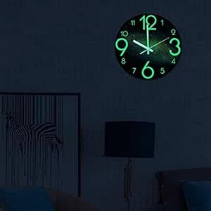 Buy arythe Modern Luminous Wall Clock Night Light Fluorescent Quartz ...