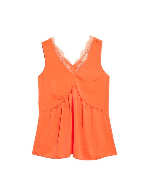 Buy Satin Lace Detail Blouse at Marks & Spencer