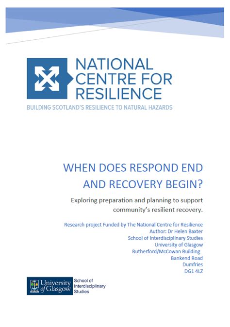 When does response end and recovery begin? Exploring preparation and ...