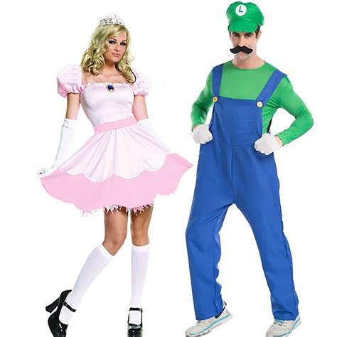 Princesa Peach súper hermanos Traje de cosplay Disfraces de parejas de ...