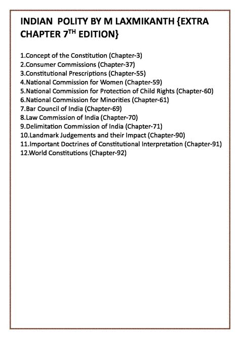 INDIAN POLITY BY M LAXMIKANTH 7TH EDITION (EXTRA CHAPTER) (BLACK ...