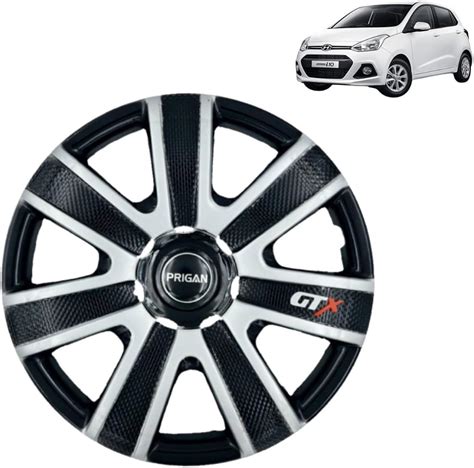 Auto Pearl Car Full Silver Black Wheel Cover Caps 14" Press Type ...