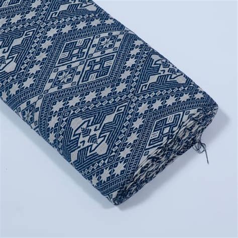 Blue Color Cotton Jacquard Fabric