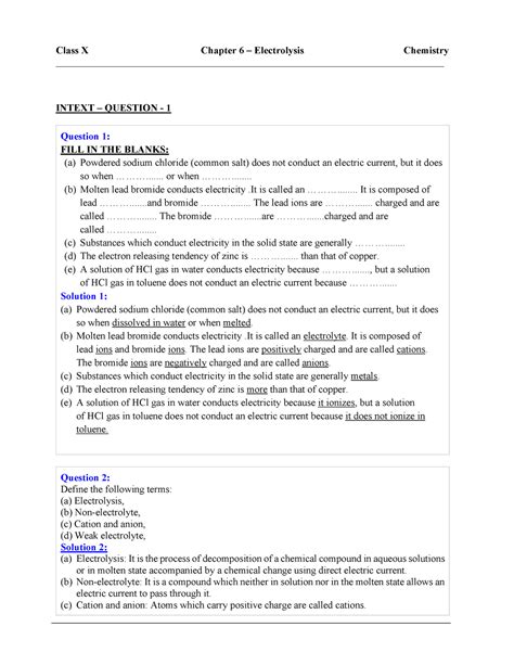 Selina Concise Chemistry Solutions Class 10 Chapter 6 Electrolysis ...
