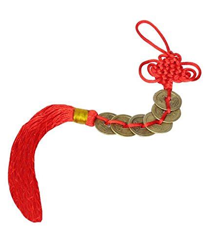 Buy S.L Enterprises Rattan Feng Shui 6 Coins Hanging with Red Strings ...