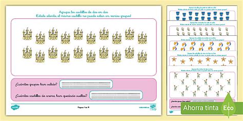 Fichas de actividad: ¡Cuento y agrupo! - Verano