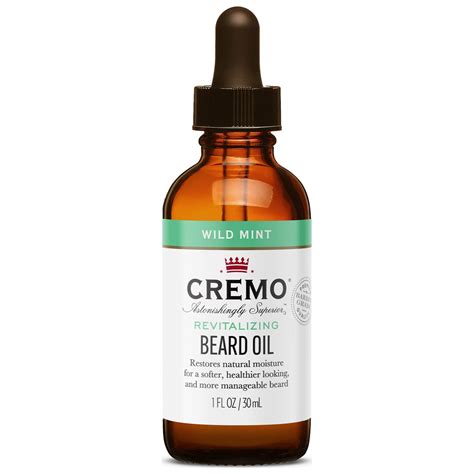 Cremo Beard Oil, Revitalizing Wild Mint, 1 Fl Oz - Restore Natural ...