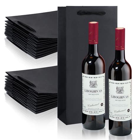 Yeaqee 50 Pack Wine Bags for Wine Double Bottles Gifts Bags 6.6" x 3.6 ...