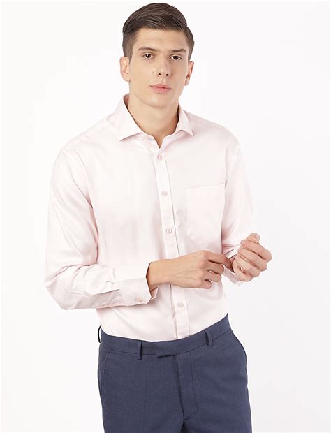 Buy Pure Cotton Self Design Cut Away Collar Shirt at Marks & Spencer