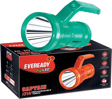Eveready DIGILED DL30 Rechargeable Torch (Color May Vary) : Amazon.in ...