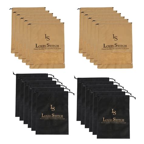 Buy Non Woven Shoe Bag Pack Of 24 Black Plain & Beige See-Thru - Louis ...