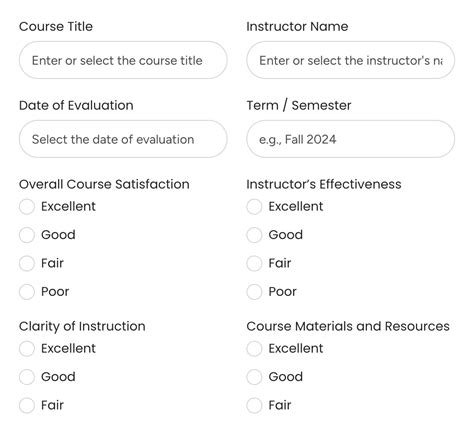 Image result for Course Evaluation Examples
