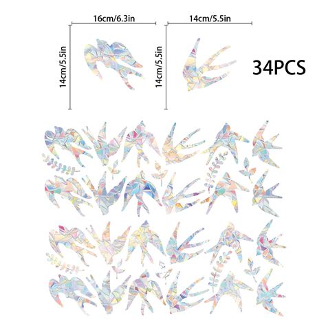 PLIGREAT 34 Pcs Swallows Birds Window Stickers, Static Window Decals ...