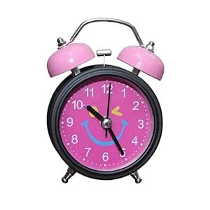 Buy Retro Twin Bell Alarm Clock with Smiley Dial | Loud Alarm, Metal ...