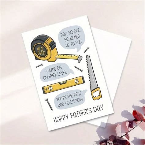 1pc Happy Father's Day Card | Dad Card | Tools | Day | Saw | Tape ...