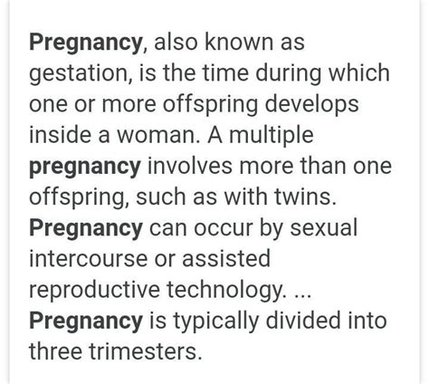 Define pregnancy and explain. - Brainly.in