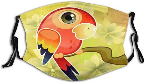 Red Parrot Face Mask for Adults, Washable Face Balaclava Reusable ...
