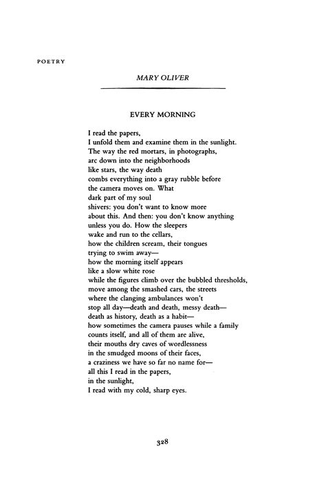 Mindful Poem By Mary Oliver Printable