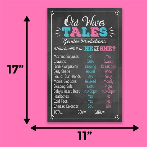 PinkPixieStudio Old Wives Tales Gender Reveal Party Game Poster 11 ...