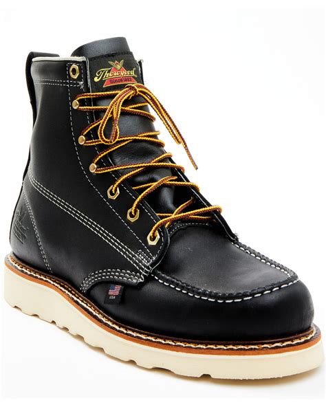 Black Wedge Sole Work Boots