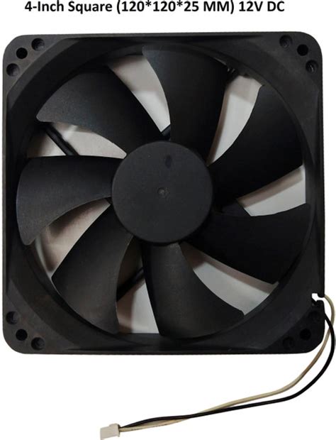 STONE-PRO Cabinet Fan 4-Inch Square (120*120*25 MM) 12 V DC CPU Cooling ...
