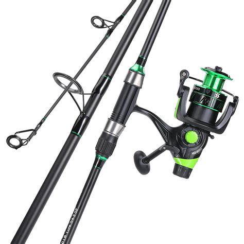 Sougayilang Surf Fishing Rod Combo IM8 Carbon 3 Piece Travel Spinning ...