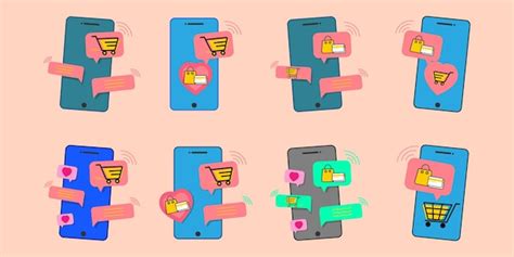 Online shopping wish list with phone design concept | Premium Vector