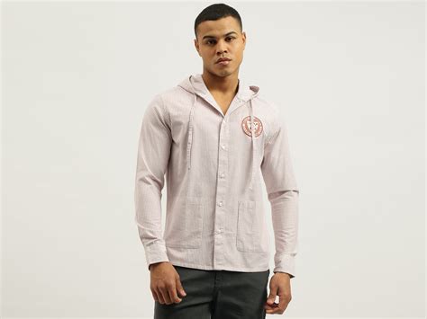 Relaxed Fit Striped Oxford Hooded Shacket – United Colors of Benetton Store