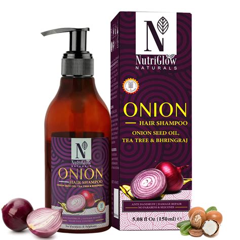 Buy NutriGlow NATURAL'S Onion Hair Shampoo with Bhrigraj Oil For Anti ...