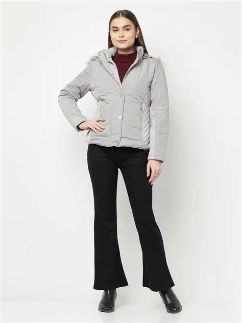 Women Light Grey Front Open Jackets